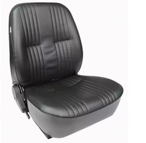 Low Back Vinyl Bucket Seat, Passenger Side, Black, w/Seat Mount