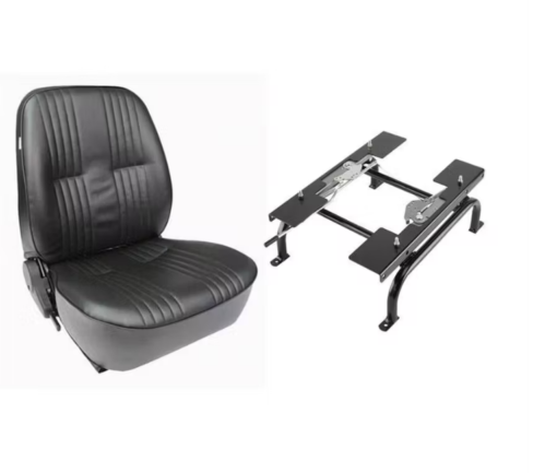 Low Back Vinyl Bucket Seat, Passenger Side, Black, w/Seat Mount